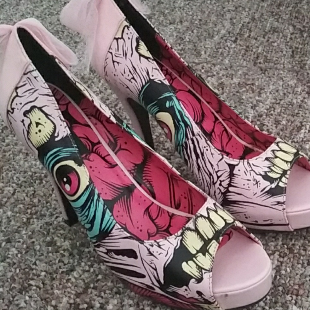 Iron fist pink zombie heels